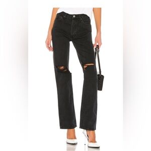 Re/Done Originals High Rise Loose Jeans in Washed Black